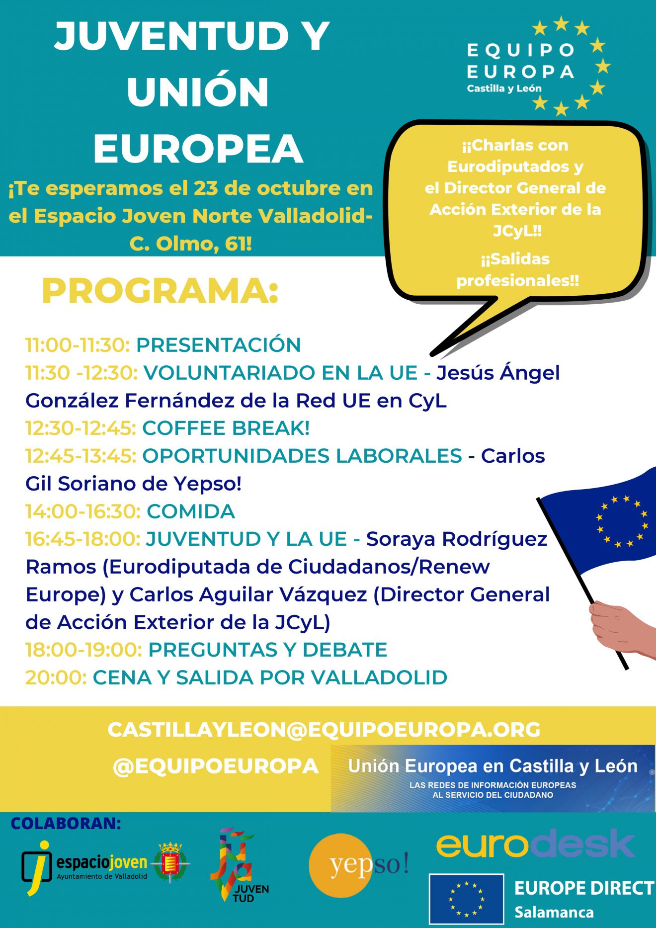 Eurodesk, en la jornada ‘Juventud y Unión Europea’ que se celebra en Valladolid