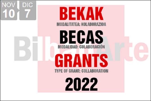 Becas de colaboración para realización proyectos artísticos, Fundación BilbaoArte.