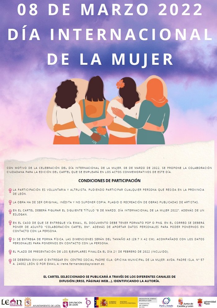 Colabora en la realización del cartel de ＂8 de marzo, Día Internacional de la mujer 2022＂