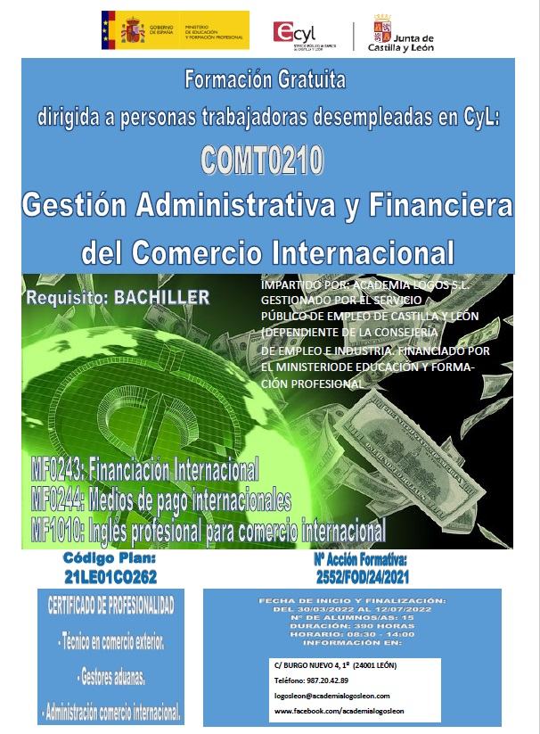 Curso gratuito de Gestión Administrativa y Financiera del Comercio Internacional