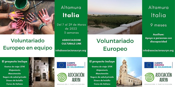 Voluntariado Europeo en Italia con A.J. Auryn