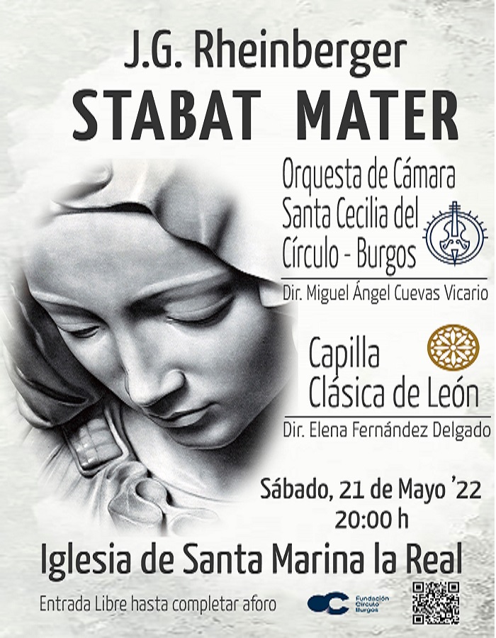 Concierto ＂Stabat Mater＂, en Santa Marina la Real, sábado 21, 20 h