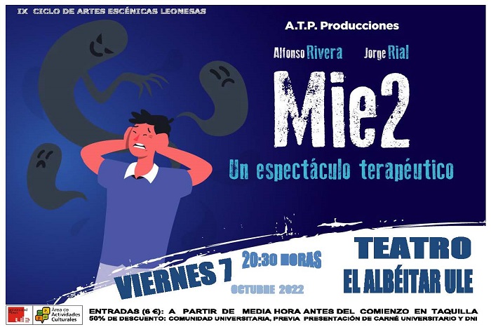 Teatro: ＂Mie2. un espectáculo terapéutico＂, en el Albéitar, viernes 7 octubre; 20,30 h