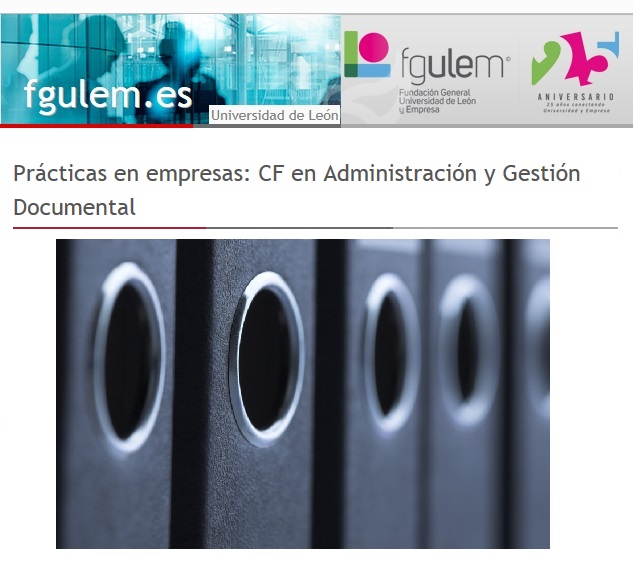 Prácticas en empresas en León en Administración y Gestión Documental