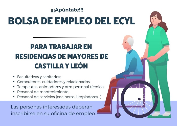 Bolsa de empleo del ECYL para trabajar en residencias de mayores de Castilla y León