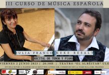 Recital de tenor y piano, en el Albéitar, viernes 2 de junio; 20,30 h