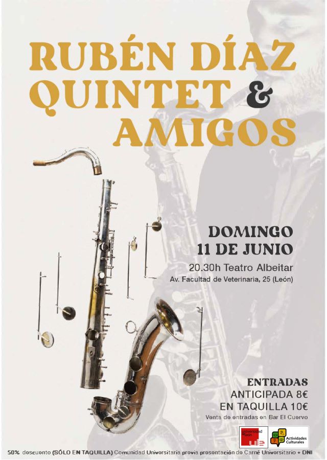 Rubén Díaz Quintet & Amigos, en el Albéitar domingo 11 junio; 20,30 h