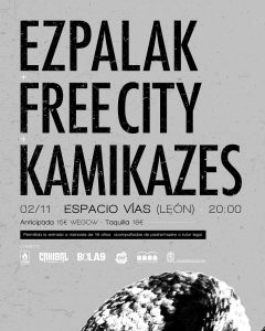 Concierto de Free City & Ezpalak & Kamikazes @ Espacio Joven Vías