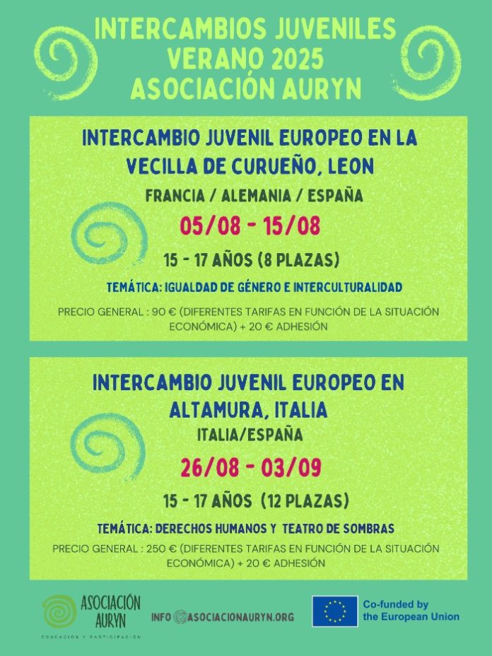Intercambios juveniles de la Asociación Auryn este verano