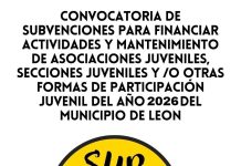 Convocadas las Subvenciones para Asociaciones Juveniles, Secciones Juveniles y/o demás formas organizadas de participación juvenil del municipio de León en el año 2026