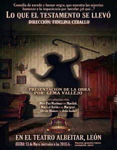 Teatro de la Experiencia presenta "Lo que el testamento se llevó", en el Albéitar, miércoles 13 @ Ateneo Cultural El Albéitar