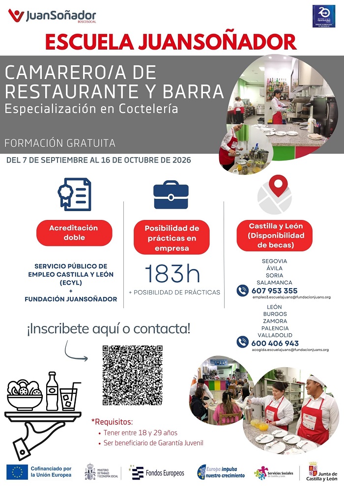 Formación de Camarero-a de restaurante y barra