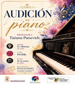 Audición de piano ofrecida por la Escuela de Música de León @ Teatro El Albéitar ULE