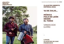 Viridis Dúo presenta ‘Música folk desde el Torío’ en el Claustro San Francisco
