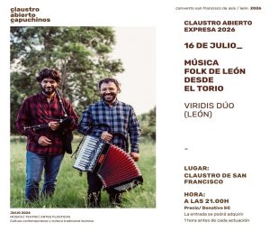 Viridis Dúo presenta 'Música folk desde el Torío' en el Claustro San Francisco @ Claustro San Francisco