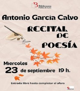 Recital poético de Antonio García Calvo en la Biblioteca Pública @ Biblioteca Pública de León