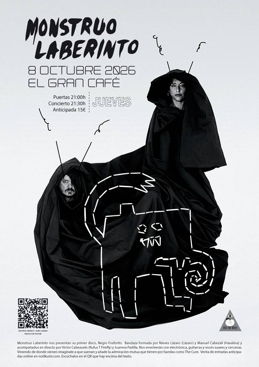 Cartel-Monstruo-Laberinto Cartel del concierto de Monstruo Laberinto en El Gran Café de León el 8 de octubre